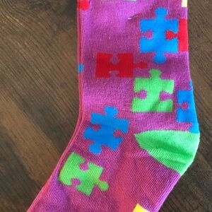 Colorful Puzzle Piece Socks